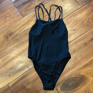 Jolyn Murray Size 30 One Piece Fixed Back Black Swimsuit